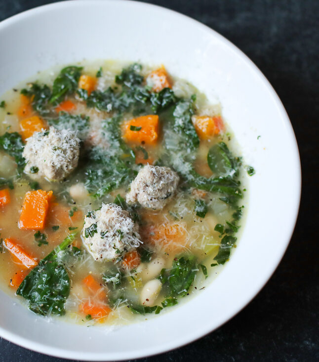 white bowl with soup